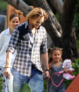 Gabriel Aubry Takes Daughter Nahla To School