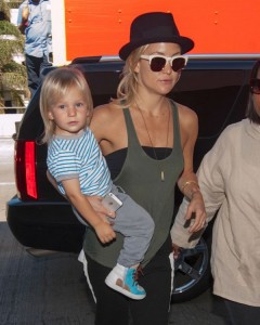 Kate Hudson Departs With Sons Bing And Ryder At LAX